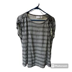 Nicole‎ Miller NY Linen Black/White Top. Women’s Medium.